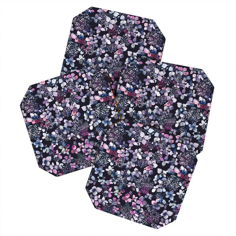 Ninola Design Hydrangea Dark Coaster Set