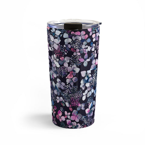 Ninola Design Hydrangea Dark Travel Mug