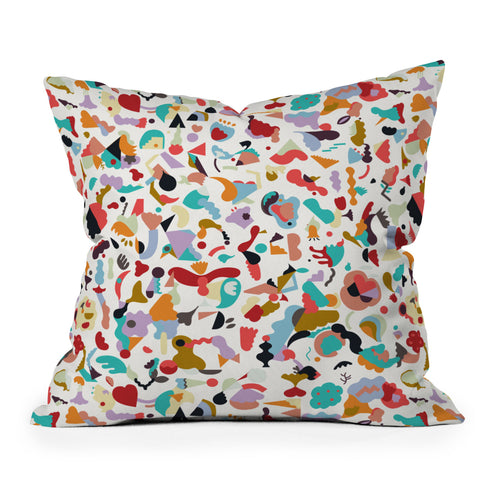 Ninola Design Imaginary Geo Animals Shapes Outdoor Throw Pillow