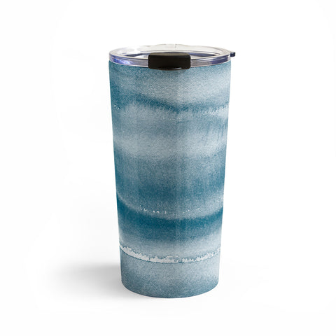 Ninola Design Indigo Watercolor Gradient Travel Mug