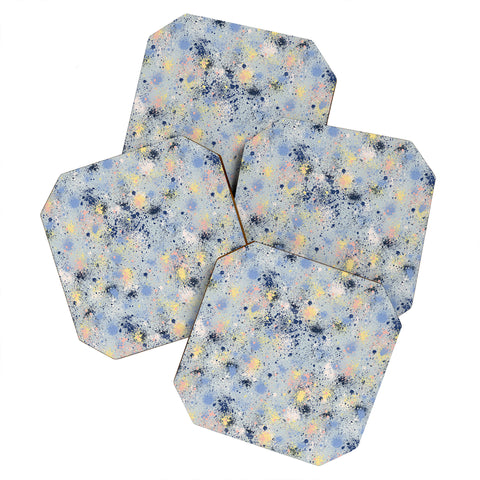 Ninola Design Ink dust texture soft blue Coaster Set