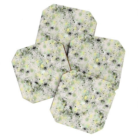 Ninola Design Ink Splatter Lime Banana Coaster Set