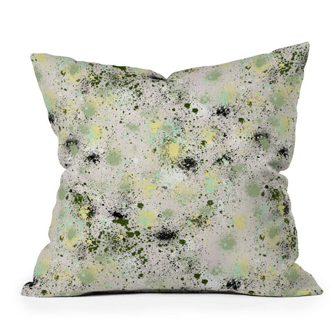 Ninola Design Ink Splatter Lime Banana Outdoor Throw Pillow