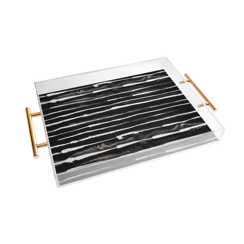 Ninola Design Ink stripes Black Acrylic Tray
