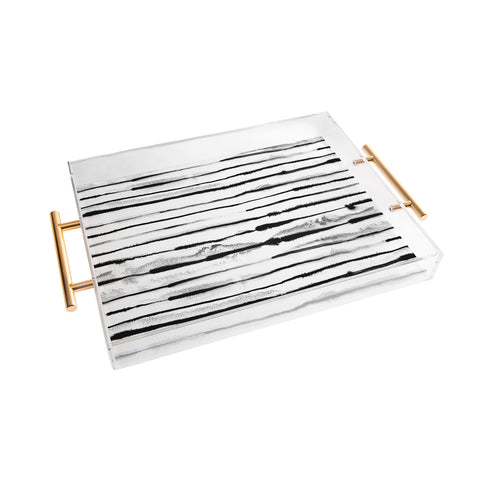 Ninola Design Ink stripes White Acrylic Tray