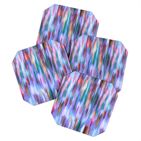 Ninola Design Iridiscent lines mauve sunset Coaster Set