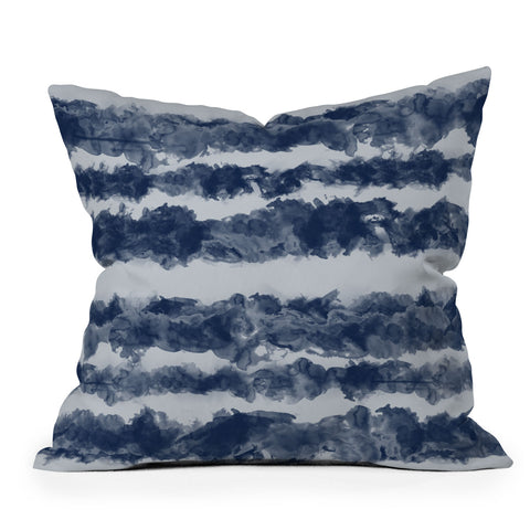 Ninola Design Japan Watercolor Cloud Stripes Outdoor Throw Pillow