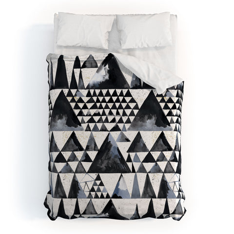Ninola Design Japandi Geometric Triangles Duvet Cover