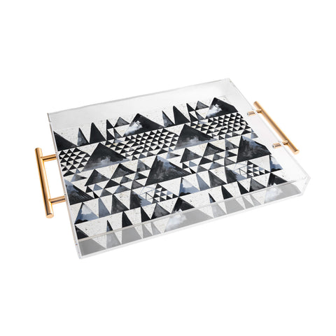 Ninola Design Japandi Geometric Triangles Acrylic Tray