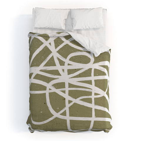 Ninola Design Japandi Minimal Marker Beige Duvet Cover