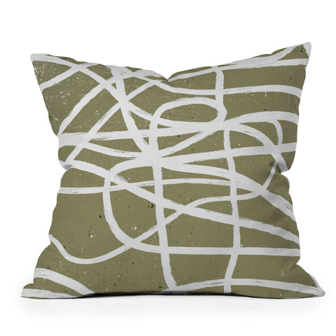 Ninola Design Japandi Minimal Marker Beige Outdoor Throw Pillow