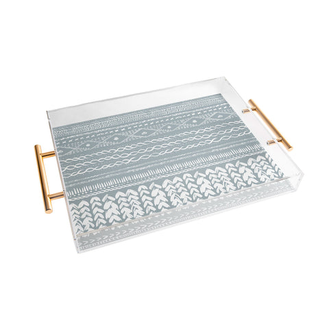 Ninola Design Jersey Wool Garlands Teal Acrylic Tray