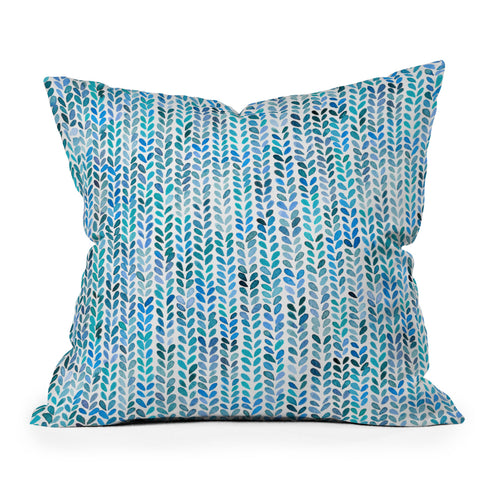 Ninola Design Knit texture Blue Outdoor Throw Pillow