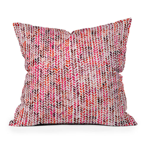 Ninola Design Knitting texture Christmas Red Outdoor Throw Pillow