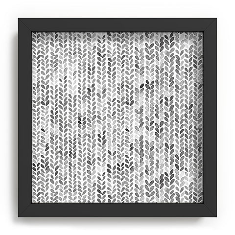 Ninola Design Knitting Texture Wool Winter Gray Recessed Framing Square