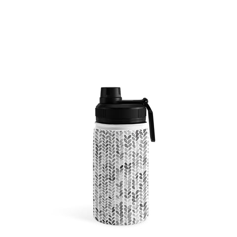 Ninola Design Knitting Texture Wool Winter Gray Water Bottle