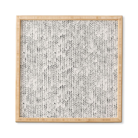 Ninola Design Knitting Texture Wool Winter Gray Framed Wall Art