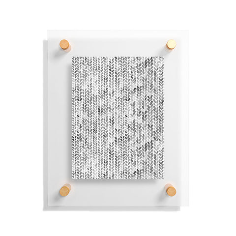 Ninola Design Knitting Texture Wool Winter Gray Floating Acrylic Print