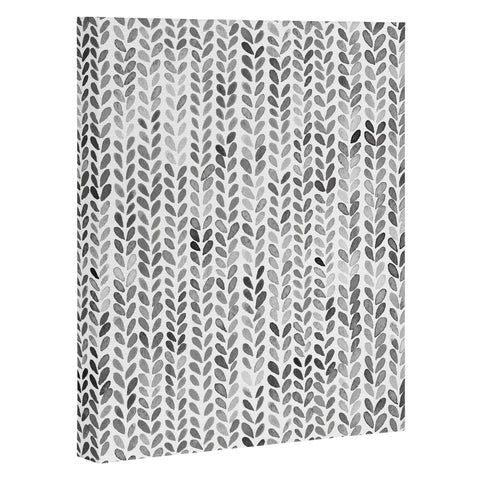 Ninola Design Knitting Texture Wool Winter Gray Art Canvas
