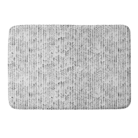 Ninola Design Knitting Texture Wool Winter Gray Memory Foam Bath Mat