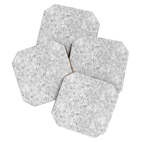 Ninola Design Knitting Texture Wool Winter Gray Coaster Set