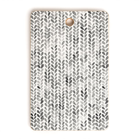 Ninola Design Knitting Texture Wool Winter Gray Cutting Board Rectangle