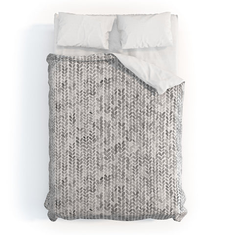 Ninola Design Knitting Texture Wool Winter Gray Duvet Cover