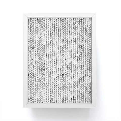 Ninola Design Knitting Texture Wool Winter Gray Framed Mini Art Print