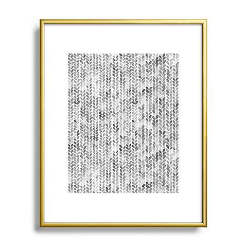 Ninola Design Knitting Texture Wool Winter Gray Metal Framed Art Print
