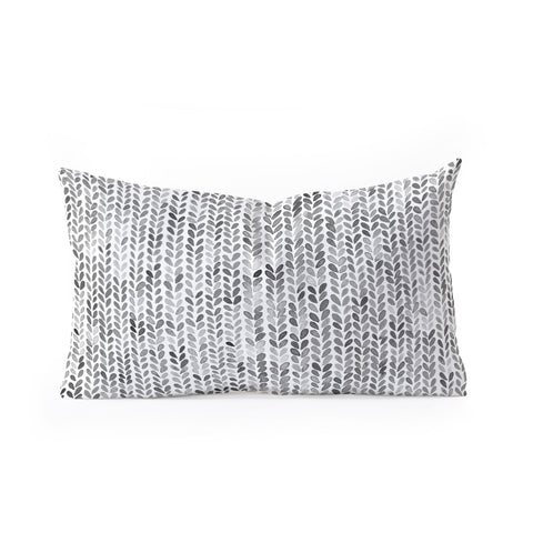 Ninola Design Knitting Texture Wool Winter Gray Oblong Throw Pillow