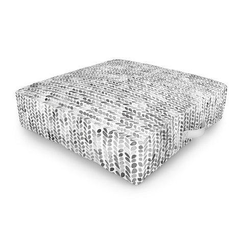 Ninola Design Knitting Texture Wool Winter Gray Outdoor Floor Cushion