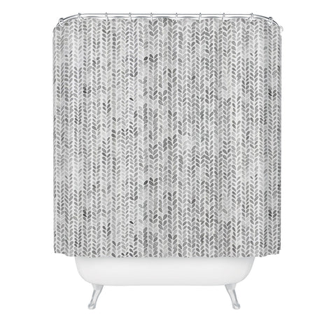 Ninola Design Knitting Texture Wool Winter Gray Shower Curtain