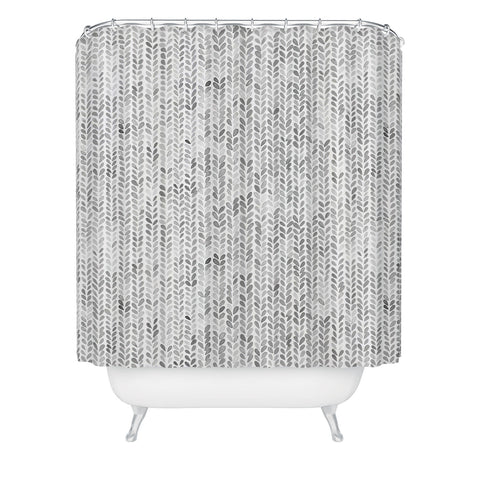 Ninola Design Knitting Texture Wool Winter Gray Shower Curtain