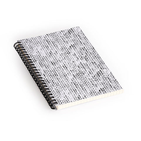 Ninola Design Knitting Texture Wool Winter Gray Spiral Notebook