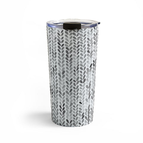 Ninola Design Knitting Texture Wool Winter Gray Travel Mug