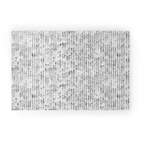 Ninola Design Knitting Texture Wool Winter Gray Welcome Mat