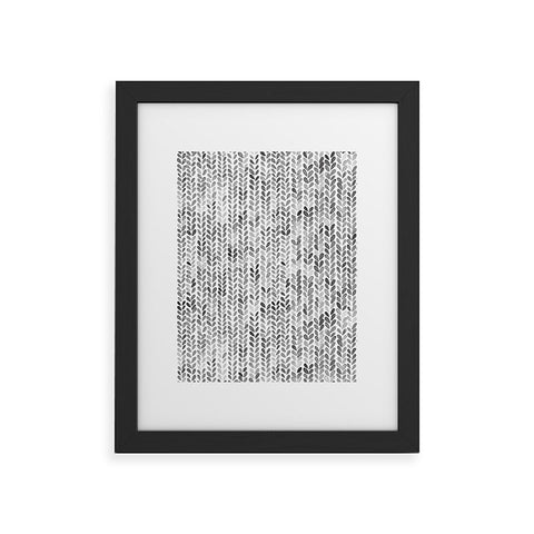 Ninola Design Knitting Texture Wool Winter Gray Framed Art Print