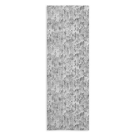 Ninola Design Knitting Texture Wool Winter Gray Yoga Towel