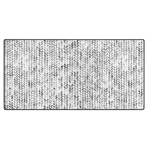 Ninola Design Knitting Texture Wool Winter Gray Desk Mat
