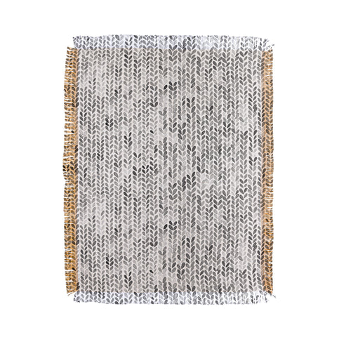 Ninola Design Knitting Texture Wool Winter Gray Throw Blanket