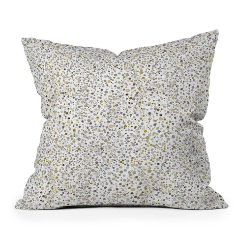 Ninola Design Little dots gold silver Outdoor Throw Pillow