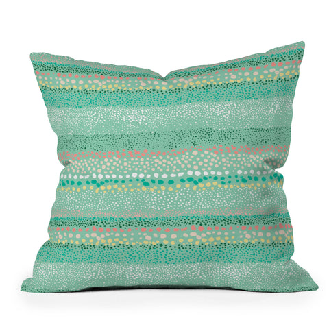 Ninola Design Little Dots Textured Green Outdoor Throw Pillow