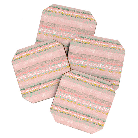 Ninola Design Little Dots Textured Pink Coaster Set