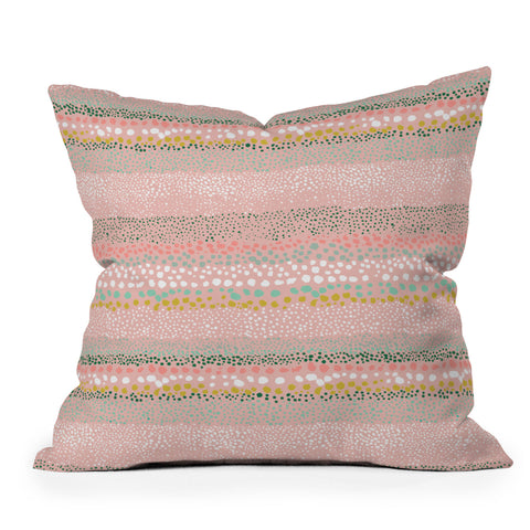 Ninola Design Little Dots Textured Pink Outdoor Throw Pillow
