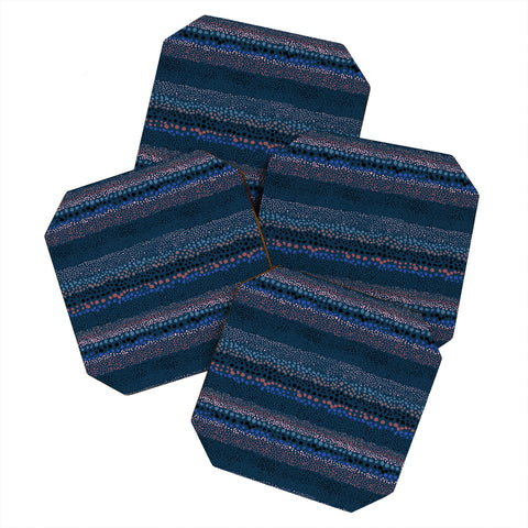 Ninola Design Little Textured Dots Navy Coaster Set