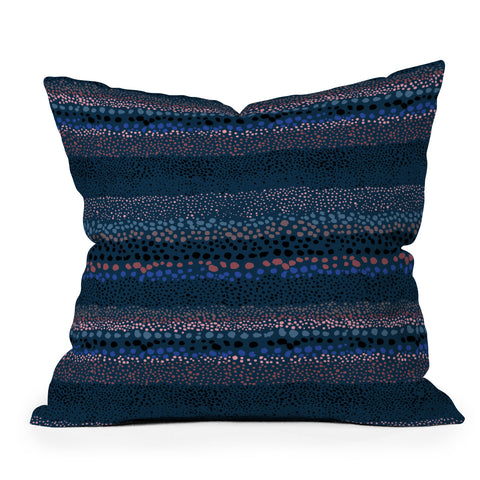 Ninola Design Little Textured Dots Navy Outdoor Throw Pillow