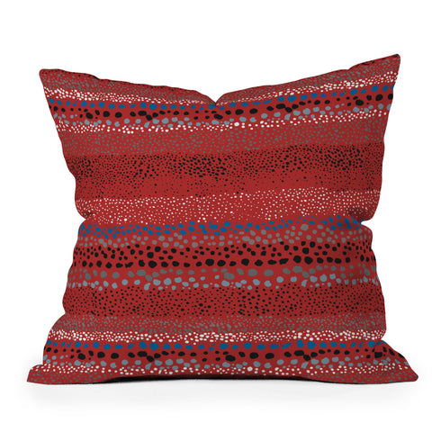 Ninola Design Little Textured Dots Red Outdoor Throw Pillow