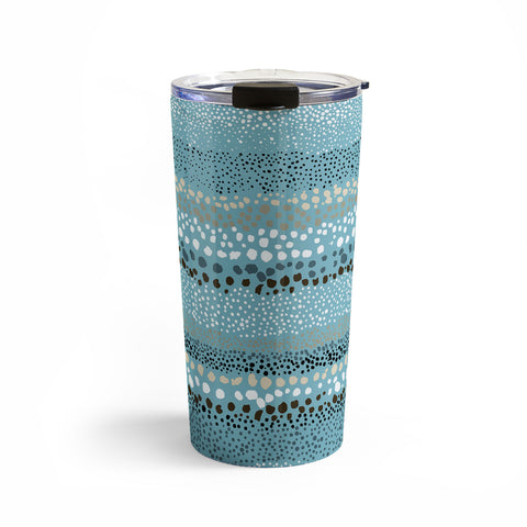 Ninola Design Little textured dots Summer Blue Travel Mug