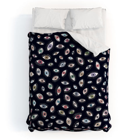 Ninola Design Looking eyes black Duvet Cover