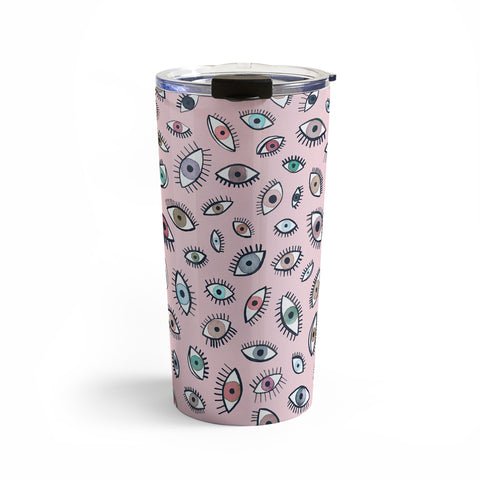 Ninola Design Looking eyes Pink Travel Mug